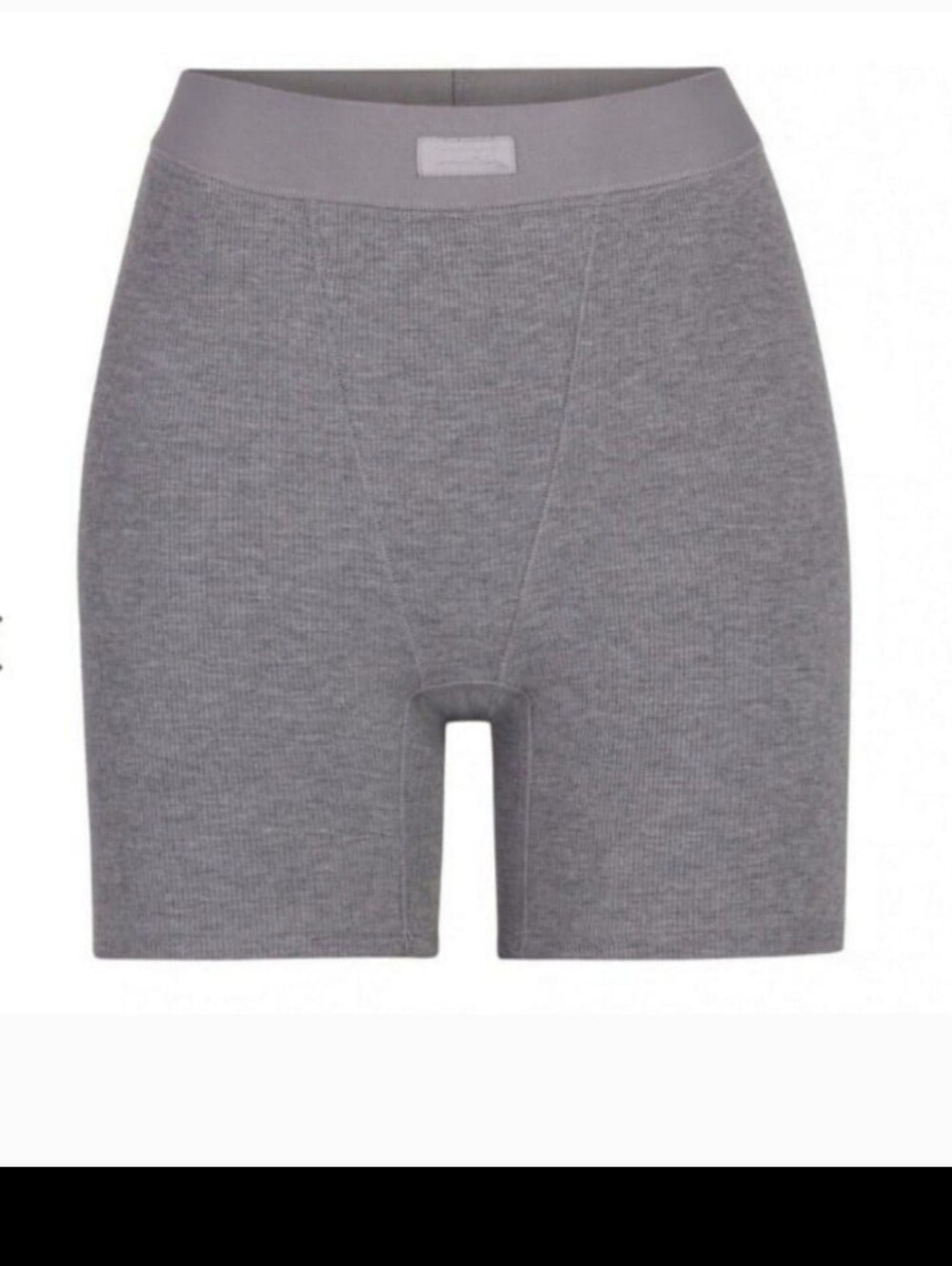 Skims Cotton Ribbed Brief Boxer Short Heather Grey Size Extra Small XS